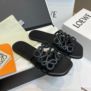 Loewe Women's Black Slide Slippers